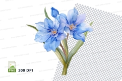 Blue flowers clipart png Product Image 1