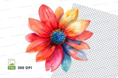 Colorful flower clipart png Product Image 1