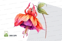 Vibrant fuchsia flower clipart png Product Image 1