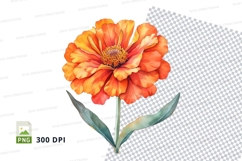 Vibrant orange flower clipart png Product Image 1