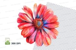 Vibrant red flower clipart png Product Image 1