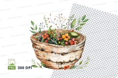 Autumn harvest basket clipart png Product Image 1