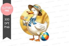 Relaxing duck clipart png Product Image 1