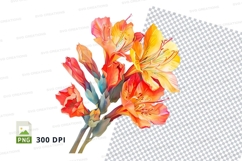 Vibrant tropical flowers clipart png Product Image 1
