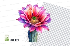 Vibrant cactus flower clipart png Product Image 1