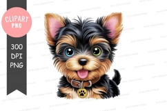 Adorable yorkshire terrier puppy clipart png Product Image 1