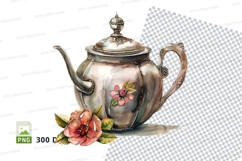 Elegant tea pot with floral design Product Image 1
