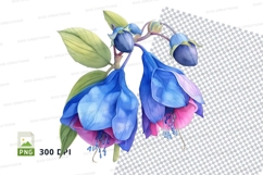 Blue and pink flowers clipart png Product Image 1