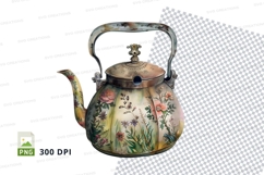 Floral teapot clipart png Product Image 1