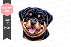 Happy rottweiler puppy clipart png Product Image 1