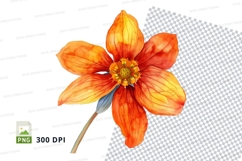 Vibrant orange flower clipart png Product Image 1