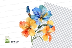 Colorful flower bouquet clipart png Product Image 1