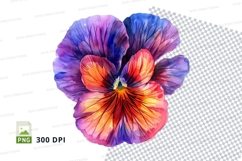 Vibrant pansy flower clipart png Product Image 1