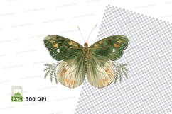 Green and orange butterfly clipart png Product Image 1