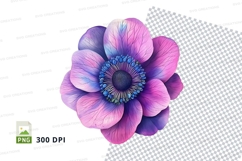 Purple and blue flower clipart png Product Image 1