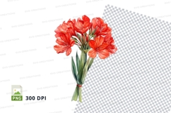 Vibrant red flowers clipart png Product Image 1