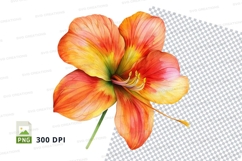 Vibrant orange and yellow flower clipart png Product Image 1