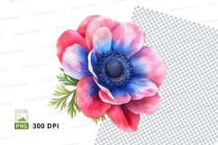Vibrant anemone flower clipart png Product Image 1