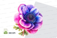 Vibrant anemone flower clipart png Product Image 1