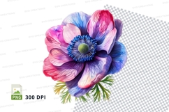 Colorful anemone flower clipart png Product Image 1