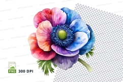 Colorful anemone flower clipart png Product Image 1