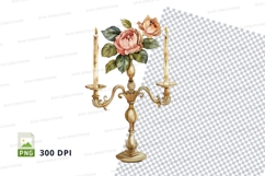 Elegant candelabra with rose decoration Product Image 1