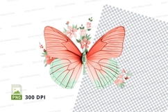 Elegant butterfly with floral accents png Product Image 1