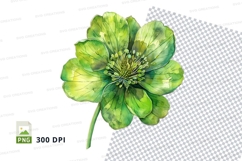 Green flower clipart png Product Image 1