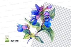 Blue and purple bellflower clipart png Product Image 1