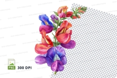 Vibrant flower bouquet clipart png Product Image 1
