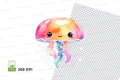 Colorful jellyfish clipart Product Image 1