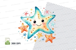 Happy starfish clipart Product Image 1