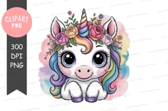 Whimsical unicorn clipart png Product Image 1