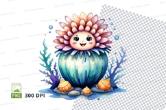Cute sea urchin clipart Product Image 1