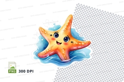 Happy starfish clipart Product Image 1