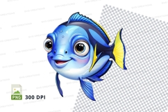 Cartoon blue fish Product Image 1