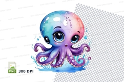 Colorful octopus clipart Product Image 1