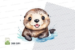 Playful otter clipart Product Image 2