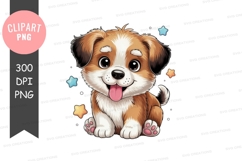 Playful puppy clipart png Product Image 1