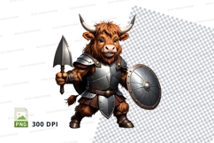 Armored highland cow warrior Product Image 1