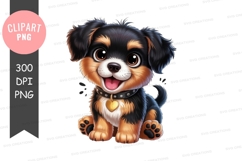 Happy puppy clipart png Product Image 1