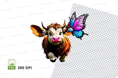 Whimsical cow with butterfly Product Image 1