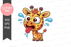 Playful giraffe clipart png Product Image 1