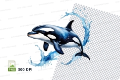 Leaping orca clip art Product Image 1