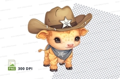 Cowboy calf clipart Product Image 1