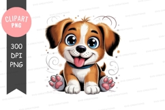 Happy puppy clipart png Product Image 1