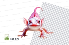 Pink axolotl clipart Product Image 1