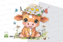 Cute cow with flower crown Product Image 1
