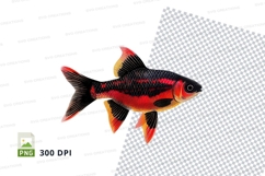 Vibrant red and black fish clipart Product Image 1
