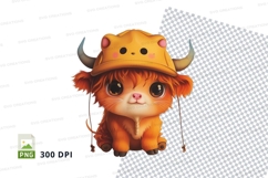 Cute highland cow cat Product Image 1